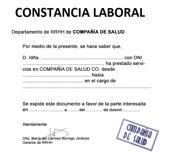 Constancia Laboral 3107