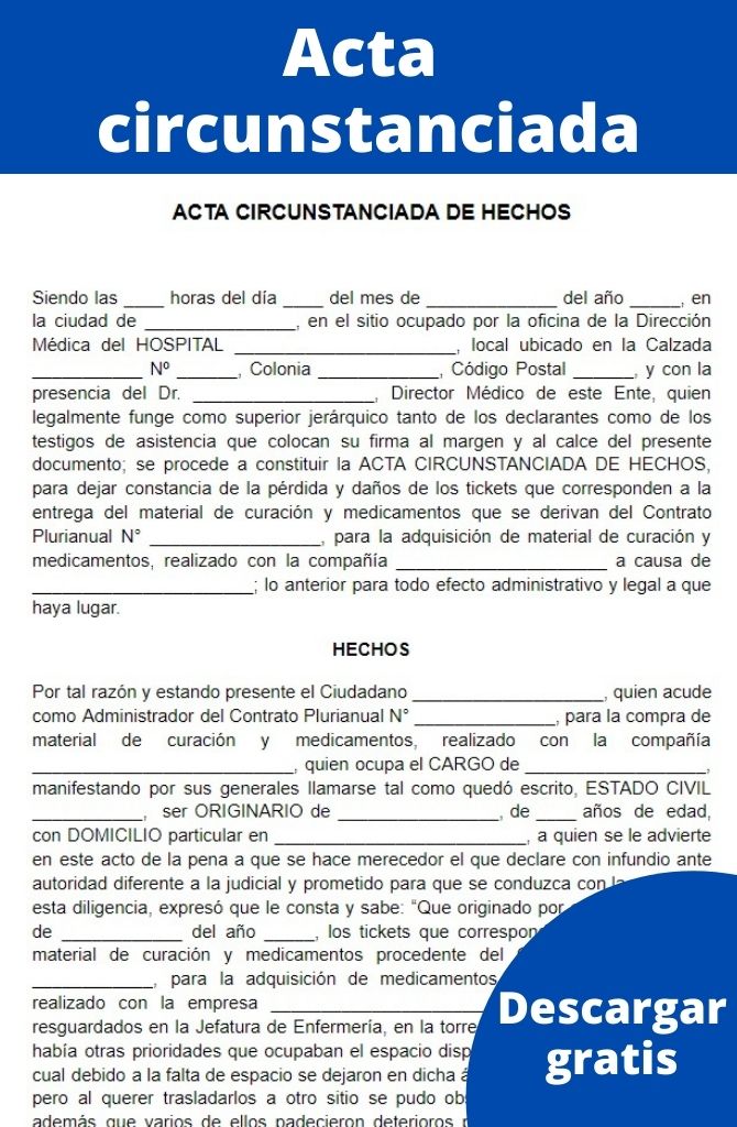 Acta Circunstanciada Tipos Ejemplo Formato